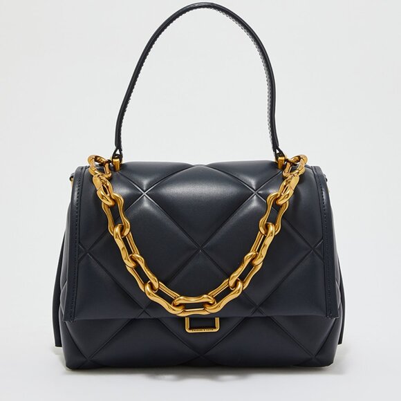 Charles & Keith Chunky Chain Link Quilted Bag - Picture 1 of 11